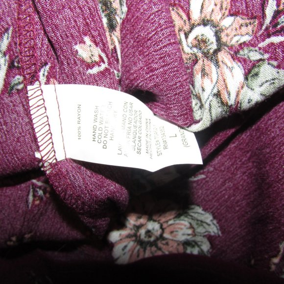 Forever 21 Burgundy Off The Shoulder Floral Dress - Picture 3 of 3